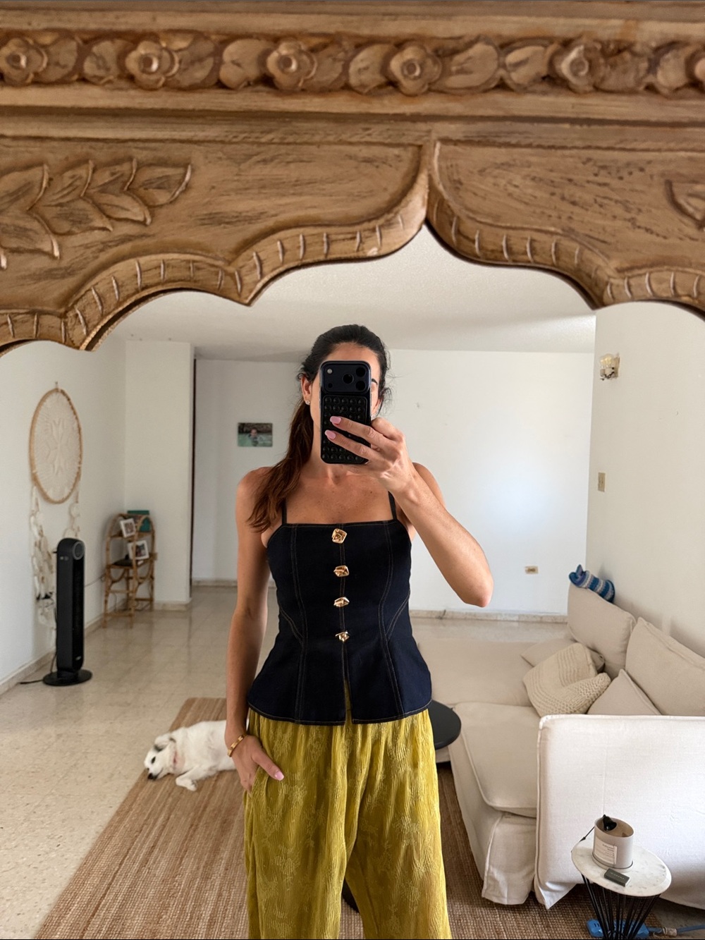 Avec Les Filles Black Strapless Corset Top